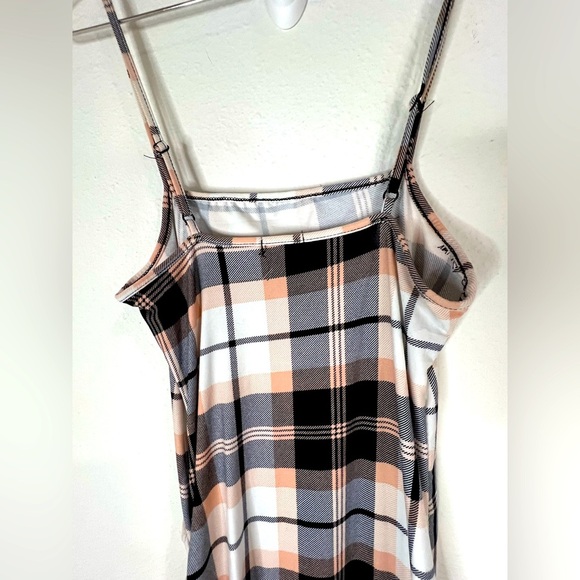 Justify Plaid Bodycon Mini Dress Spaghetti Straps Ruched Side Y2K Trendy Small - Picture 10 of 10
